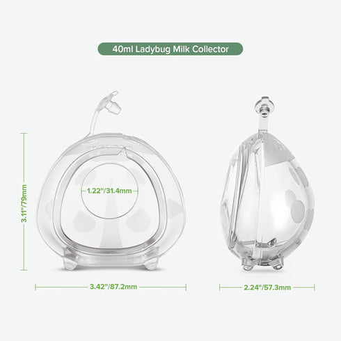 1.4oz/40ml 2pcs haakaa Ladybug Milk Collector - Wearable Nursing Cups | Soft Breast Shells | Breastmilk Saver |Portable