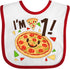 inktastic I'm 1 Pizza Birthday Party Baby Bib