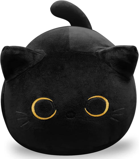 CHNBF Soft Black Cat Plush Toy Pillow - Stuffed Animal for Kids, Boys