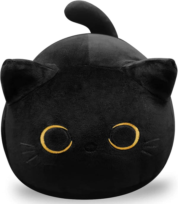 CHNBF Soft Black Cat Plush Toy Pillow - Stuffed Animal for Kids, Boys