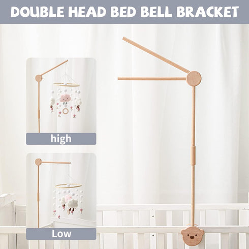 28-33inch Baby Crib Mobile Arm,HBM Wooden Mobile Arm for Crib Mobile Hanger for Crib Baby Girl Nursery Decor