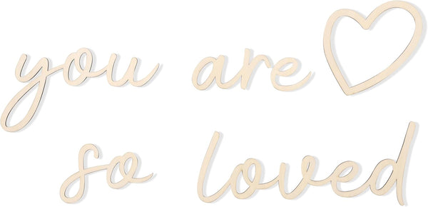MAMUXI Lettering Wood You are so Loved - Plywood Words Sign For Wall