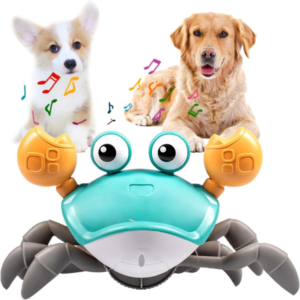 Dog Toys Escaping Crab Crawling Toy with Music Control & Lights, Dancing Crab Interactive Fun for Small Dogs