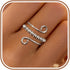 LOVECOM 14K Gold Plated Filled Fidget Rings With Opal S925 Sterling Silver