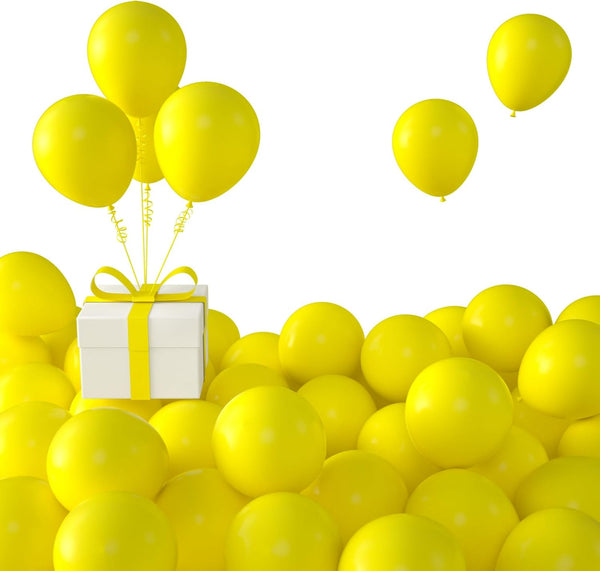 KALOR Yellow Balloons, 100 Pcs 5 Inch Mini Matte Latex Balloons for Birthday Decoration, Wedding Party