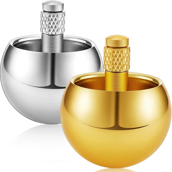 2 Pieces Metal Spinning Top Kids Aluminum Top Spinner Top Physics Toy Gyroscope Stainless Steel Educational Toys