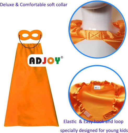 ADJOY Superhero Capes and Masks for Kids, Birthday Party Dress Up Costume, 3 Sets in Red Green Blue