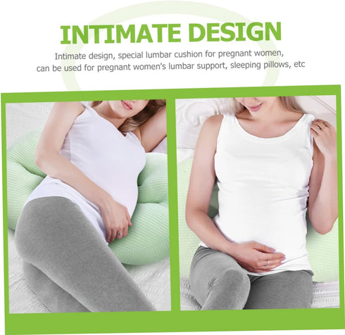 Pregnancy Support Pillow Shaped Maternity Cushion for Side Sleeping Abdominal and Lumbar Support for Travel Office
