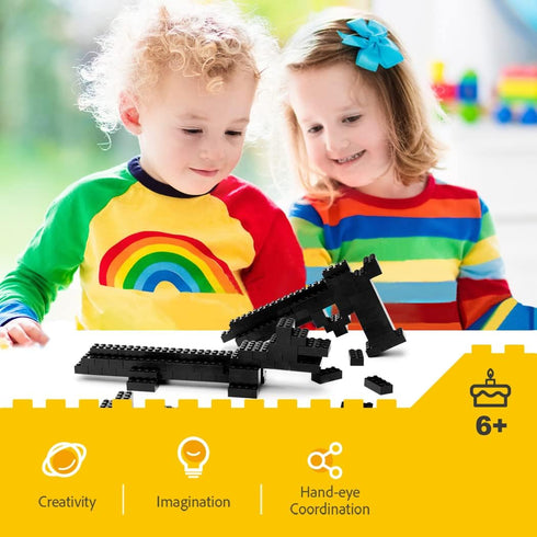 Classic Building Bricks, 200 Piece 2x4 Building Blocks STEM Creative Building Toys Compatible with All Major Brands, MOC Building Bricks DIY Play Set for Kids Age 6+ (Black)