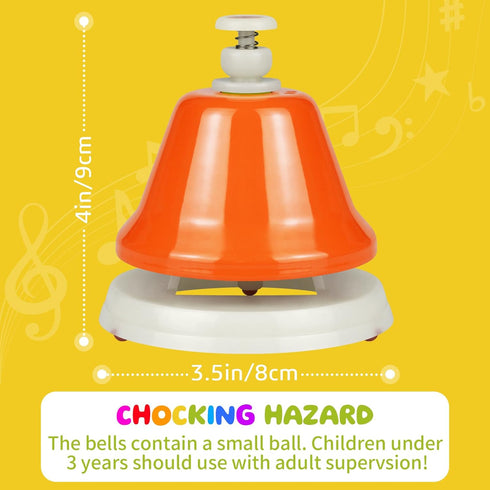 EliLunar 8 Set Note Desk Bells C Major Scale Color-Coded Hand Bells, Educational Percussion Instrument for Music