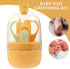Set 4pcs Totority Nail Clipper for Newborns and Infants Yellow Grooming Kit with Small Crown Clippers Safe Nail Care