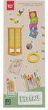 3+ 4-in-1 Nene Toys BeeFall Wooden Tower Game for Kids Stick Drop Bee Game with Dice & Action Cards, Rainbow Sticks