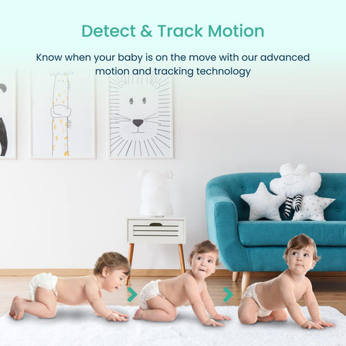 Babysense 1080p See Smart WiFi Baby Monitor, Camera, HD Night Vision, Detect & Track Motion, Capture & Record - SD Card