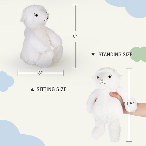 LotFancy Lamb Stuffed Animal, 12" Cuddly Fluffy Plush for Baby, Nursery, Easter Decoration