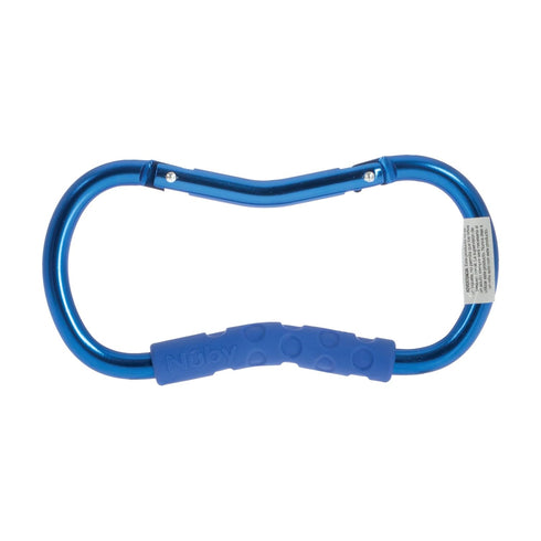 Nuby Large Handy Hook Carabiner Stroller Clip, Textured Soft Grip, Colors May Vary