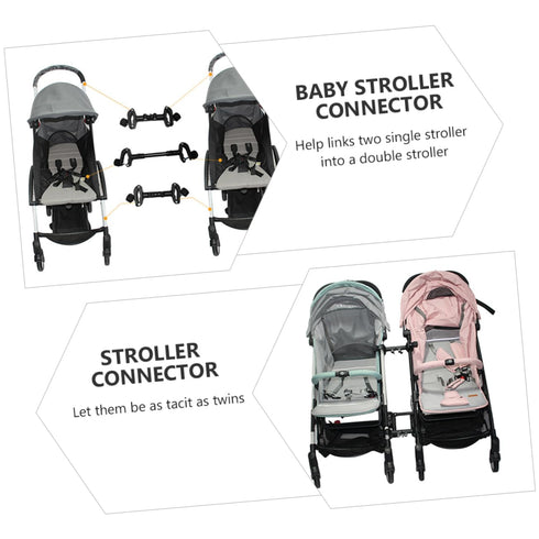 PERSELOSO 3Pcs Twin Stroller Connector Detachable Baby Stroller Accessories for Twin Babies Adjustable and Lightweight