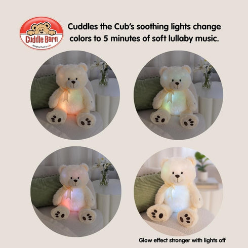 14 inches Cuddle Barn - Nite Brite Pals Cuddles the Cub | Large Glowing Musical Extra Soft Teddy Bear, LED Nightlight