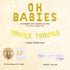 JOYMEMO Twins Baby Shower Decorations Set, Gold Theme, Double Trouble Banner, OH BABIES Balloons