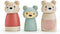 Tender Leaf Toys Bear Tales Wooden Dollhouse Add-on Playset - 3 Pcs Bear Family Figures