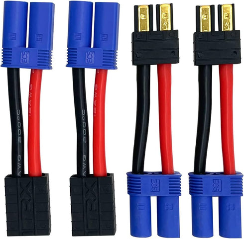 2 Pairs RC LiPo Battery Connector Adapter Compatible with Lipo Battery Plug to EC5 Male Female on ESC Charge