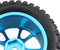 Mxfans Black 75mm Dia Beard Pattern Rubber Tyre & Blue Aluminum Alloy 10-Spoke Wheel Rims, Pack of 4