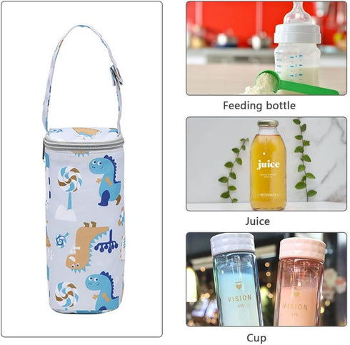 CHIYUYISEN Thermal Insulated Bottle Bag for Newborn Toddler Baby Bottle Insulation Bag Hangable Cartoon Breastmilk