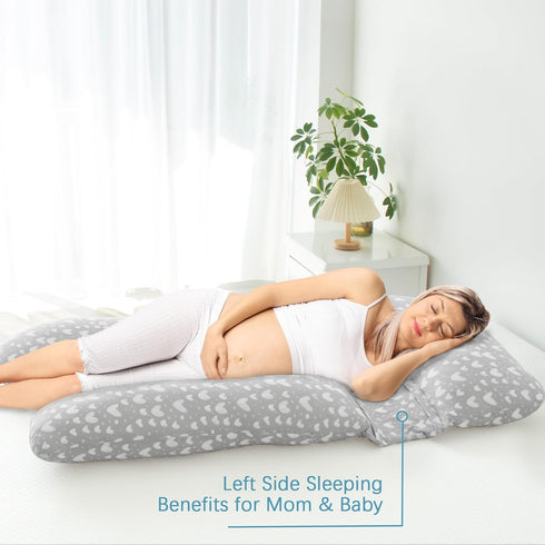Pregnancy Pillow Cover U-Shaped (ONLY Pillowcase), Super Soft Replacement Cover for Maternity Pillow, Full Body
