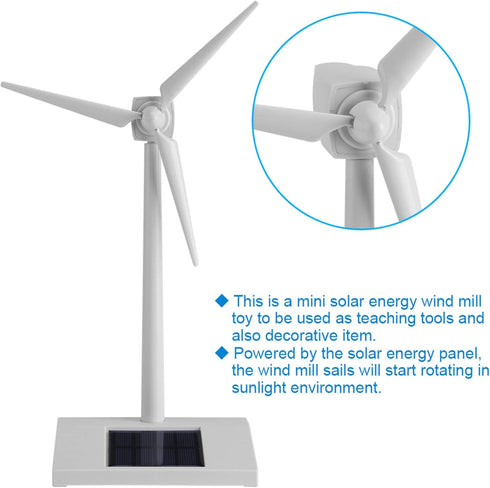 Wind Mill Toy, 14x9x26cm White Solar Wind Toy for Kids, Decorative Item or Teaching Tool