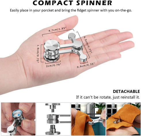 Updated Version Fidget Spinner, Metal Sensory Fidget Hand Toys for Kid and Adult, Relieving Stress, Party Favors,