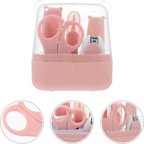 Set Abaodam Nail Clipper Kit Nail Scissor for Grooming Pink Manicure Pedicure with Safety Features for Newborns