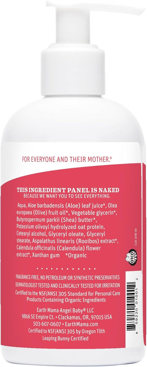 Earth Mama Simply Non-Scents Baby Lotion, 8-Fl oz - Organic Moisturizer for Dry Skin with Calendula Cream & Aloe