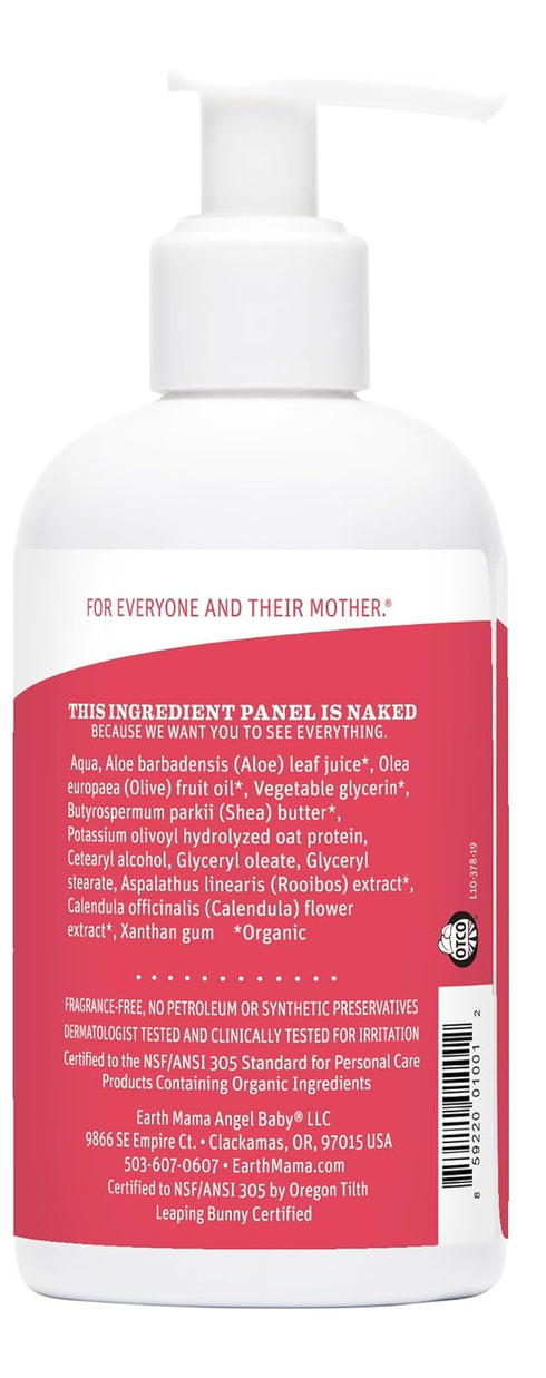 Earth Mama 8-Fl oz (2-Pk) Simply Non-Scents Baby Lotion for Dry Skin, Calendula Cream for Newborn Skin Care, Organic