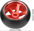 RC Wheel Tire, 4Pcs Aluminum Alloy RC Car Hub Tire RC Spare Parts Compatible for ini-Q Mini-D / Fit for Wltoys K969 1/28 RC car(red)