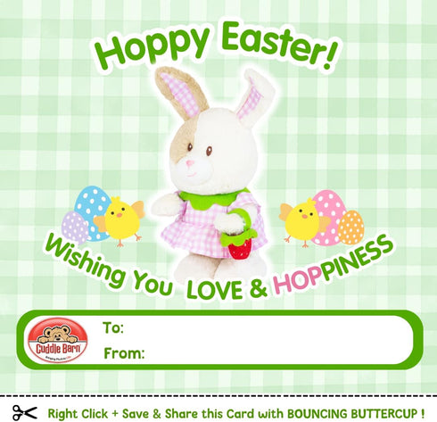 10" Cuddle Barn Animated Easter Bunny Plush - Bouncing Buttercup | Musical Dancing Rabbit with Strawberry Bag |