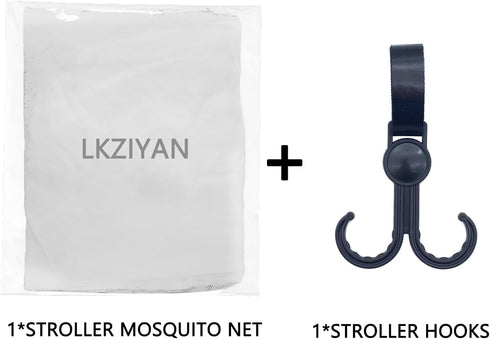 LKZIYAN Mosquito Net for Baby Strollers & Carriers - Universal Bug Netting Cover for Twin/Tandem Strollers, Cradles