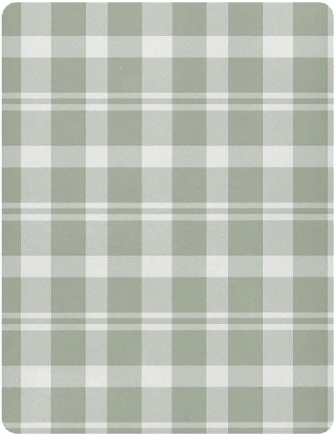 CHUROUSY Sage Green Buffalo Plaid Crib Sheets for Boys Girl Rustic Green Grey