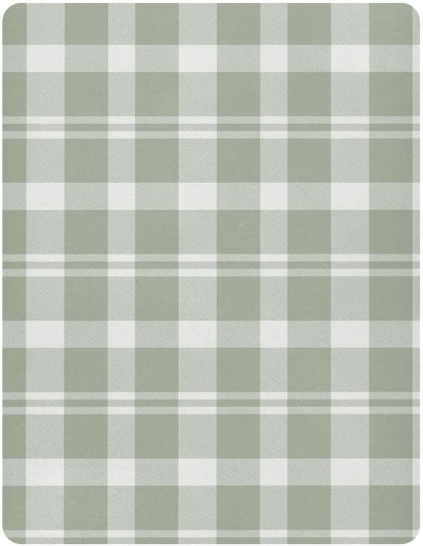 CHUROUSY Sage Green Buffalo Plaid Crib Sheets for Boys Girl Rustic Green Grey