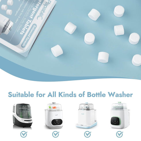 60Pcs Momcozy Packs Papablic Official Detergent Soap Tablets for Baby Brezza, GROWNSY, Bottle Washer Pro & Portable