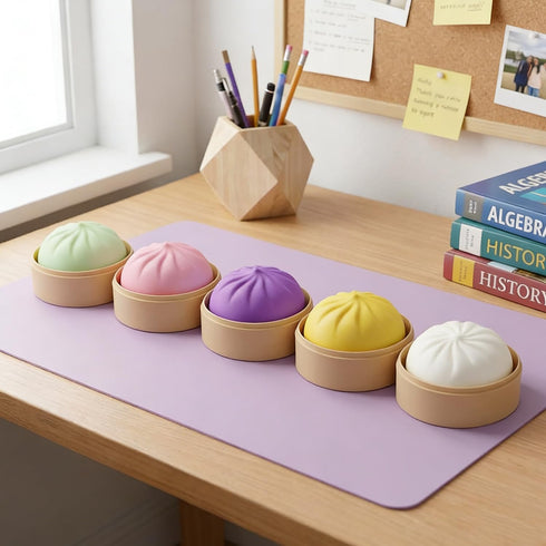 Silkivana Dumpling Squishy, Mystery Squishy Dumpling Box, Soft Squeeze Dough Ball for Stress Relief, Stretchy Bun