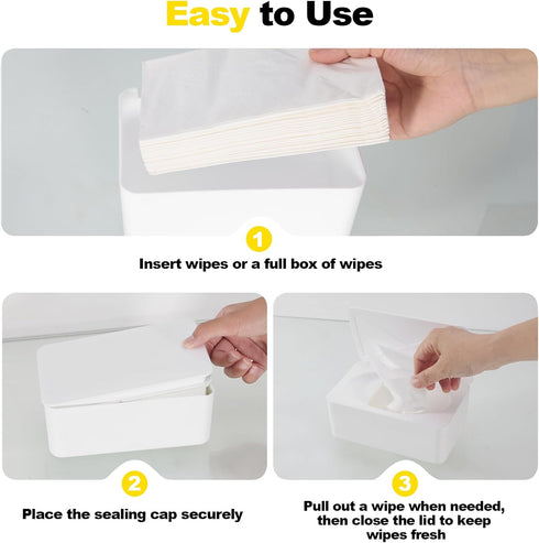 Eiszhjk Wipes Dispenser Compatible with Cottonelle, Refillable Wipe Holder, Flushable Wipes Container with Sealing