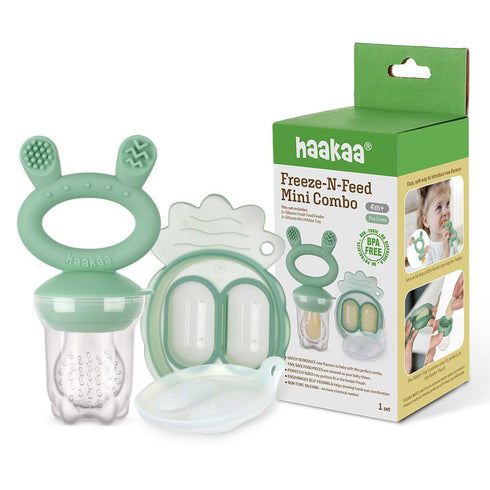 Haakaa Freeze-N-Feed Mini Combo with Silicone Food Feeder & Silicone Mini Nibble