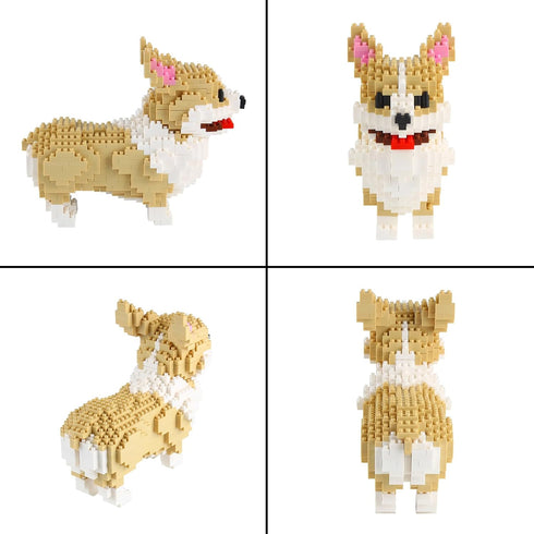 Larcele Micro Dog Building Blocks Pet Mini Building Toy Bricks, 950 Pieces KLJM-02 (Welsh Corgi)