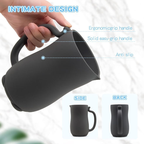 mandoo Baby Bath Rinse Cup - Food Grade Silicone - Shampoo & Body Washing Rinser Cup for Kids with Easy Grip Handle