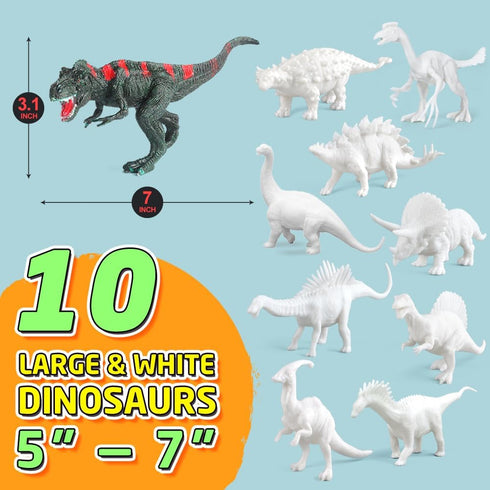 Set 10 5, 6, 7, 8 BAODLON Kids Arts Crafts Dinosaur Toy Painting Kit - Dinosaur Figurines, Decorate Your Dinosaurs