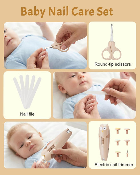 26 1 Trimmer Set,Safe Set Lictin Baby Healthcare and Grooming Kit, in Rechargeable Baby Nail Electric Baby Nail File