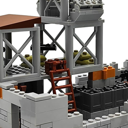 ZHX Set 8 10 12 14 Military Base Building Brick for Army Minifigure War Accessories, Defence Base Guard Tower Guns