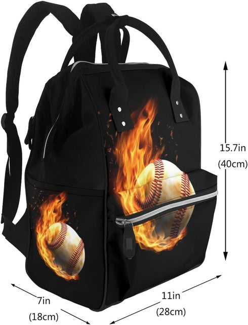 DWVTSLH Backpack Mummy Backpack Fire Baseball Diaper Bag Multifunction Nappy Bags Waterproof Large Capacity Travel