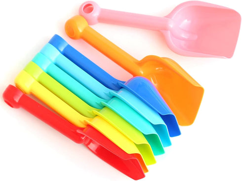 8 PackHeavy Beach Shovels for Kids Duty Plastic Sand Shovels Tools for ToddlersSpade Scoop Trowel Sand Toys for Kid