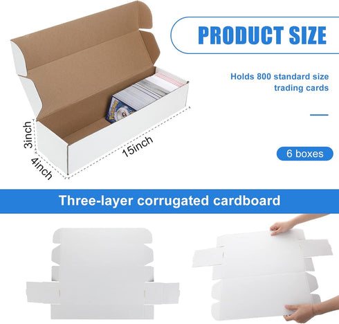Yexiya 3 Pcs 800-Count Storage Box Card Holders for Trading Cards, Sports Card Collector Box Organizer for Gaming