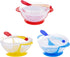 Berry President Baby Bowls with Suction Base, Spill-Proof Lid, Temperature-Sensing Spoon, Pack of 3 for Toddlers